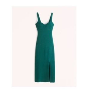 Abercrombie forest green corset top sweater dress, NWT